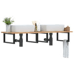 Basin Shelf Wall Mounted Steel and Solid Wood Acacia 3302793