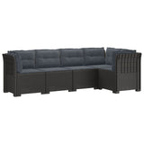 5-Seater Garden Sofa with Cushions Rattan Look PP Light Grey 3444065