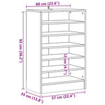 Shoe Cabinet Sonoma Oak 60x35x92 cm Engineered Wood 808948