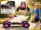 Kids Pedal Go Kart with Adjustable Seat, EVA Tyres, Manual Clutch, Brake, Go Kart for Kids 3-8 T3398P422451