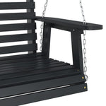 ZNTS Garden Swing Bench with Metal Chains Black Solid Wood Fir 4008982