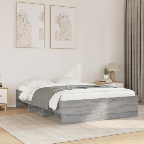 Bed Frame without Mattress Grey Sonoma 120x200 cm Engineered Wood 3295665