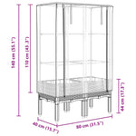 ZNTS Raised Bed with Greenhouse Cover Rattan Look 80x40x140 cm 4015861