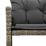Garden Sofa with Table and Cushions L-Shaped Grey Poly Rattan 365574
