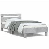Bed Frame without Mattress with Headboard Concrete Grey 100x200 cm 838529