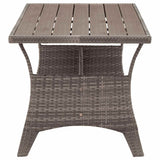Garden Table Grey 120x70x66 cm Poly Rattan 316584