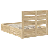 Bed Frame with Drawer Sonoma Oak 135 x 190 cm Engineered Wood 3411982