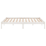 810018 Bed Frame without Mattress White Solid Wood 140x200 cm
