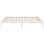 Bed Frame without Mattress White Solid Wood Super King Size 810033