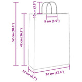 Paper Bags 250 pcs with Handles Red 32x12x42 cm 4101760