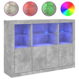 Sideboards with LED Lights 3 pcs Concrete Grey Engineered Wood 3209110
