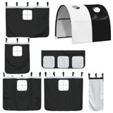 Bunk Bed without Mattress with Slide White and Black 90x190 cm Single 3284155