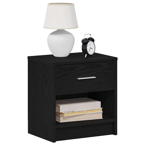 ZNTS Bedside Cabinets 2 pcs with Drawer Black 39x28x41 cm 858752