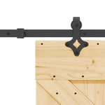 Sliding Door with Hardware Set 95x210 cm Solid Wood Pine 3332636