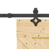 Sliding Door with Hardware Set 95x210 cm Solid Wood Pine 3332636