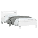 Bed Frame without Mattress with Headboard White 90x190 cm Single 838561