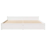 Bed Frame without Mattress White 200x200 cm Solid Wood Pine 3301697
