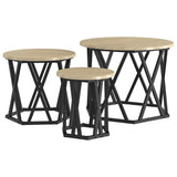 Nesting Side Table 3 pcs Sonoma Oak Engineered Wood and Steel 868256