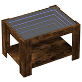 Coffee Table with LED Smoked Oak 73x53x45 cm Engineered Wood 847550