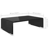 244134 TV Stand/Monitor Riser Glass Black 40x25x11 cm