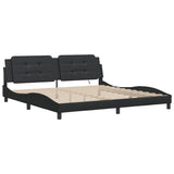 Bed Frame with LED without Mattress "Zadar" Black 200x200 cm 3214131