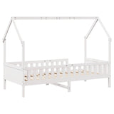 Kids' House Bed Frame without Mattress White 90x190 cm Single Pine 850708
