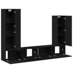 TV Cabinet Set Wall-mounted 6 pcs Black oak 30.5 x 30 x 110 cm 3333060