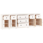 ZNTS Sideboard White 230x35x80 cm Solid Wood Pine 3114095