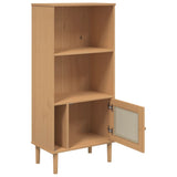 Bookcase SENJA Rattan Look Brown 60x35x130 cm Solid Wood Pine 358058