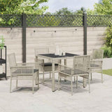 Garden Dining Set 5 pcs Light grey Poly rattan 3334896
