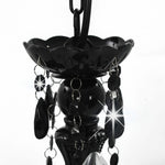Chandelier with Beads Black Round 3 x E14 281597