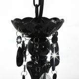 Chandelier with Beads Black Round 3 x E14 281597