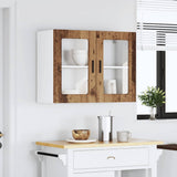 Kitchen Wall Cabinet with Glass Door Porto Old Wood 854095