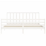 Bed Frame without Mattress White 200x200 cm Solid Wood Pine 3193812