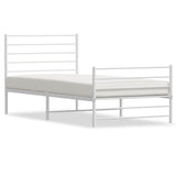 Metal Bed Frame without Mattress with Footboard White 80x200cm 352377