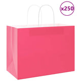 Paper Bags 250 pcs with Handles Pink 32x17x25 cm 4101677