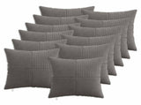 Cushion Cover 12 pcs ALMELO Dark Grey 45 x 45 cm Corduroy 914754