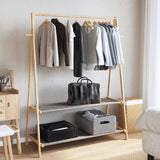 Clothes Rack with Shelves 132x45.5x150.5 cm Bamboo 4008914