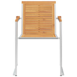 Garden Chairs 4 pcs Solid Teak Wood and Stainless Steel 3078551