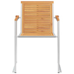 Garden Chairs 8 pcs Solid Teak Wood and Stainless Steel 3078553