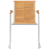 Garden Chairs 8 pcs Solid Teak Wood and Stainless Steel 3078553