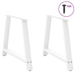 ZNTS Coffee Table Legs A-Shaped 2 pcs White 100x cm Steel 4012865