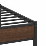 Metal Bed Frame without Mattress Brown Oak 183x213 cm 3325132