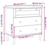 Drawer Cabinet SENJA Rattan Look Brown 80x40x80 cm Solid Wood Pine 358022