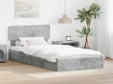 Storage Bed Concrete Grey 90 x 190 cm Engineered Wood 3412321