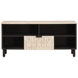 TV Cabinet White Wash Finish 100 x 33 x 46 cm Solid Mango Wood 4017880