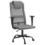 Office Chair Grey Mesh Fabric and Faux Leather 353020