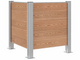 Garbage Bin Fence Brown 85 x 85 x 115 cm Aluminium and WPC 42039183