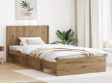 Bed Frame with Storage and Headboard Artisan Oak 75 x 190 cm 3413916