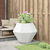 Planter White 100 x 100 x 80 cm Steel 884026
